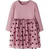 Name it Jurk 'NMFNAGINA' oudroze / zwart