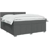 vidaXL Boxspringbed met matras, donkergrijs, 160 x 200 cm, gestoffeerd