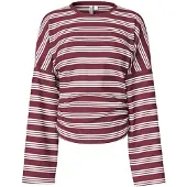 Pieces Shirt 'PCAlli' karmijnrood / wit