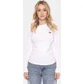 Levi's Shirt 'Essential Housemark Long Sleeve Tee' karmijnrood / wit