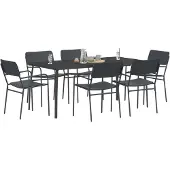 Syfax Eetkamerset 7 st Antraciet Staal