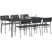 Syfax Eetkamerset 7 st Antraciet Staal