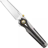 Kizer Cutlery Staff S45VN vouwmes, Light Gray Titanium & Carbon Fiber, Satin