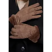 Rino & Pelle gloves with faux fur danzo 7002611 10877 brown russet