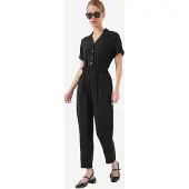 Bigdart Effen Geweven Jumpsuit met Kraag en Strikdetail