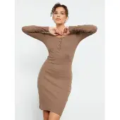 Tommy Life Korte Mouwen Bodycon Midi-jurk met Ronde Hals