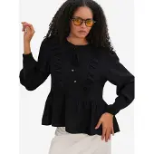 Big Dart Fleurige Geweven Blouse met Striksluiting