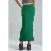 MyFashion Hoge Taille Geribbelde Gebreide Maxi Rok