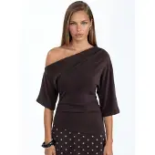 Busem Vrouwen bootneck gebreide blouse met korte mouwen