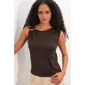 Big Dart Mouwloze Geribbelde Brei Blouse