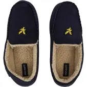 Lyle & Scott Heren-mocassinslippers van imitatiesuède van Aspen (Marine)