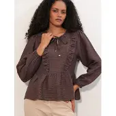 Bigdart Rimpelige Geweven Blouse Met Strik Sluiting