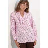 Big Dart Polkadot Poplin Blouse