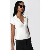 Busem Geribbelde Slim-Fit Polo Blouse