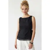 MixRay Mouwloze Poplin Blouse Met Striksluiting