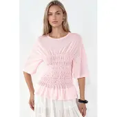 Busem Dames Solid Crepe Rimpel Blouse