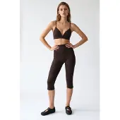 MixRay Hoge Taille Capri Leggings Met Splits