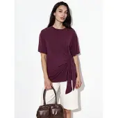 Busem Losse Fit Crew Neck Modal Blouse met Strikdetail