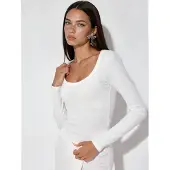 Busem Dames Ribbel Slim-Fit Lange Mouwen Top