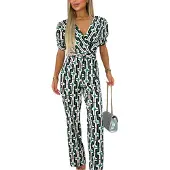 Ax Paris Dames Geometrisch Patroon Ceinture Jumpsuit (Multikleur)