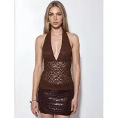 Busem Dames Pailletten Halter Crop Blouse