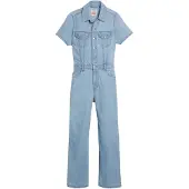 Levi's Dames Denim Korte Mouwen Jumpsuit (Blauw)