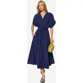 Busem Casual V-hals Midi Shirtjurk