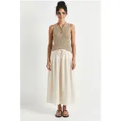 Bianco Hoge Taille Midi A-Lijn Rok