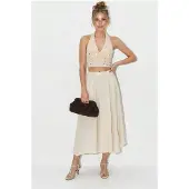Bianco Hoge Taille A-Lijn Midi Rok