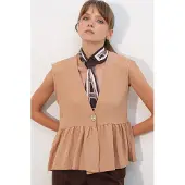 Big Dart V-hals Knoploze Mouwloze Blouse