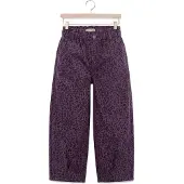 LOOXS little little leopard barrel jeans met panterprint - paars Meisjes Denim - maat 128