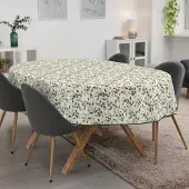 ANRO Tafelkleed Ranken Groen Ovaal 220x140cm Met sierband Afwasbaar Waterafstotend Binnen & Buiten