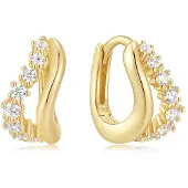Ania Haie Gld Wave Huggie Hoop Earrings E