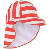 Swim Essentials UV-zonnepet - Beige/rood - Kuststreep - 2/4 Years