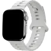 123Watches Wave bandje - siliconen - wit - 38 · 40 · 41 & 42 mm - Geschikt voor Apple Watch series 1/2/3/4/5/6/7/8/9/10/11/12/SE/SE2/SE3