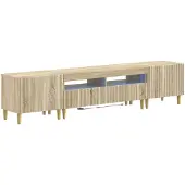 Syfax 3-delige LED TV-kast ARNHEM 3 st Sonoma Eiken Bewerkt hout