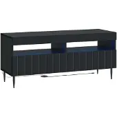 vidaXL LED tv-meubel ZWOLLE 100 x 35 x 43 cm Zwart Bewerkt hout