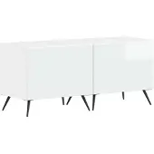 vidaXL 3-delige LED TV-kast BREDA 3 st Hoogglans Wit Bewerkt hout