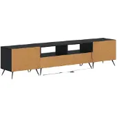 vidaXL LED tv-meubel BREDA 3 st Zwart Bewerkt hout