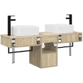 vidaXL Badkamermeubel Set 3 st Sonoma Eiken Bewerkt hout