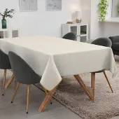 ANRO Tafelkleed Bloemen Beige 180x120cm Met sierband Afwasbaar Waterafstotend Binnen & Buiten