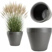HowHomely Grote Antraciet Grijze Terraspot 55x49 cm - Duurzaam Gerecycled Kunststof