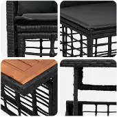 vidaXL Tuinbank Set 9 st Zwart en Donkergrijs poly rattan
