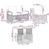 vidaXL Tuinset met 9 delen, grijs en donkergrijs, van polyrotan