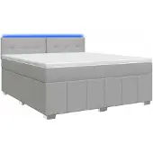 vidaXL Boxspringbed met matras, lichtgrijs, 140 x 200 cm, gestoffeerd