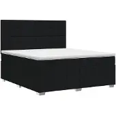 vidaXL Boxspringbed met matras met hoofdeinde Zwart 160 x 200 cm Stof