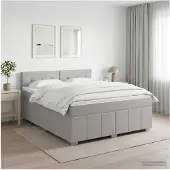 vidaXL Boxspringbed met matras Lichtgrijs 140 x 190 cm Stof