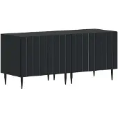 vidaXL 3-delige LED TV-kast ZWOLLE Zwart Bewerkt hout