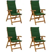 vidaXL Ligstoelen voor Tuin 4 st Naturel Massief Acacia Hout