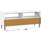 vidaXL LED tv-meubel HAARLEM 100 x 35 x 43 cm Wit Bewerkt hout